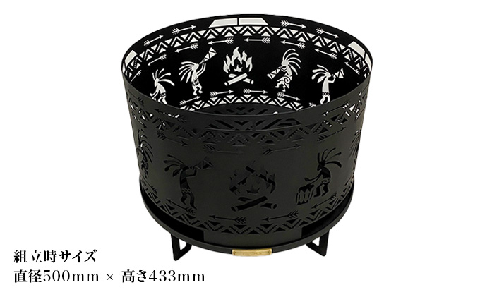焚き火台 「セット商品」CIRCLE OF SPIRITS ～本能～ φ500 + Cooker Stand ～炙～ L500 クッカースタンド セット キャンプ アウトドア camp 国内生産 鉄製